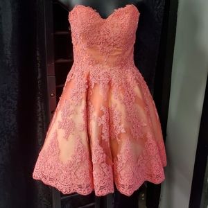 LaFemme Blush Homecoming Dress